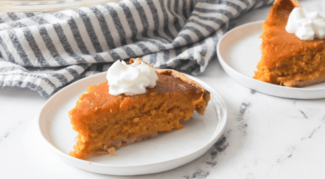 Slice of sweet potato pie