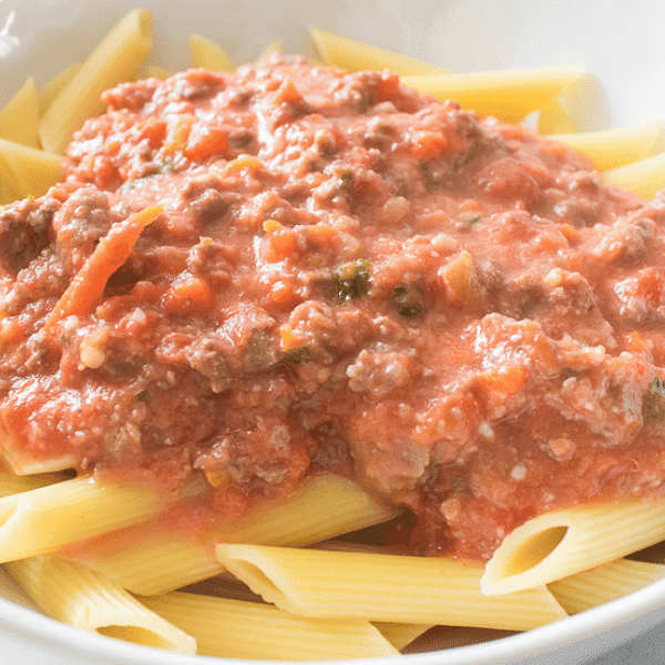 Bolognese Sauce on pasta