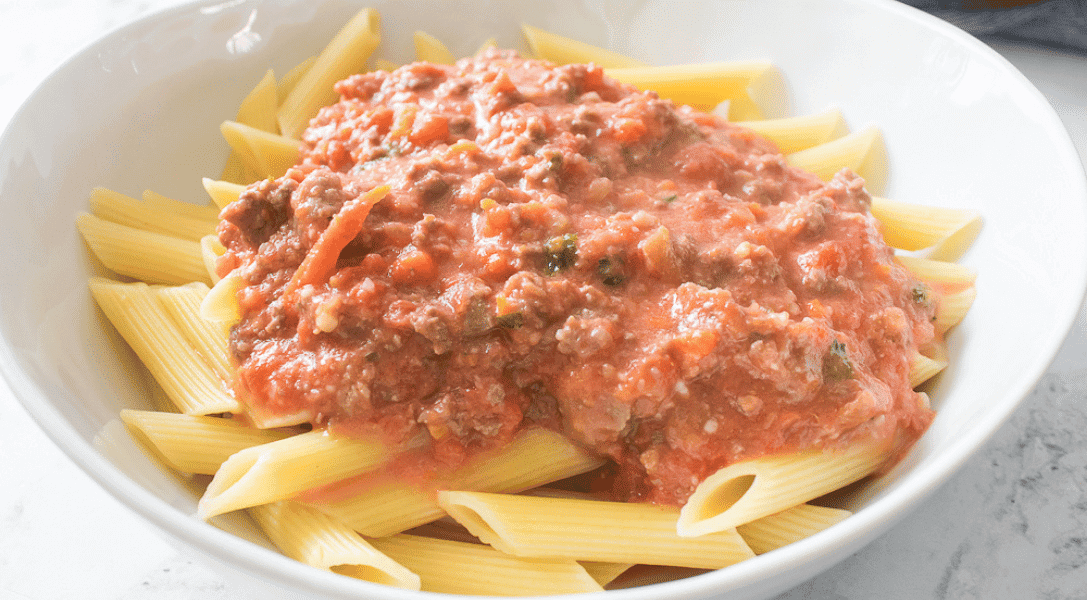 Bolognese Sauce on pasta