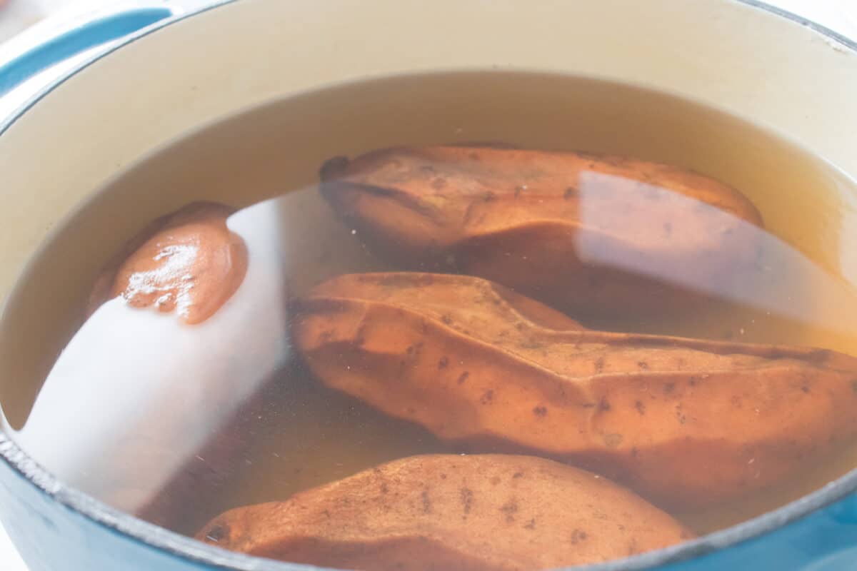 sweet potatoes after being boiled