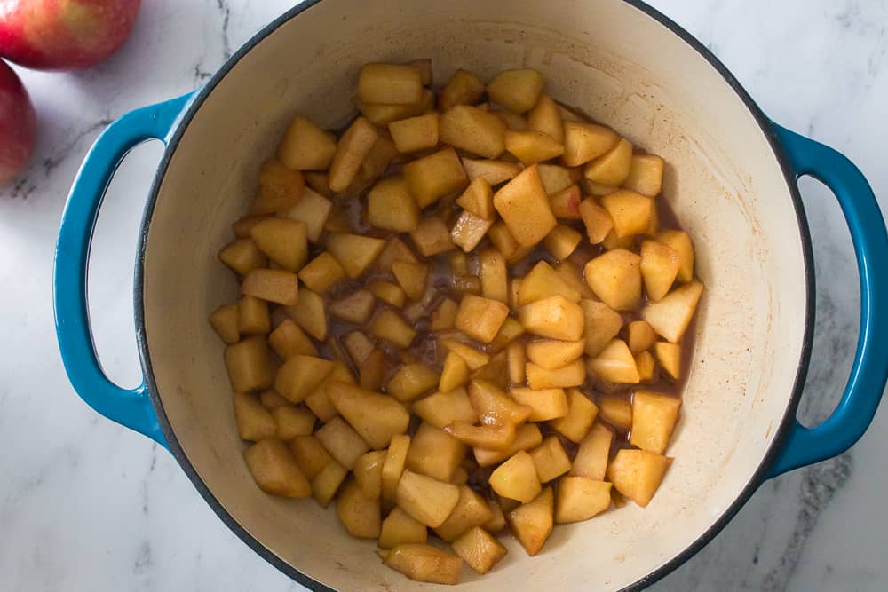 diced apples in apple pie filling