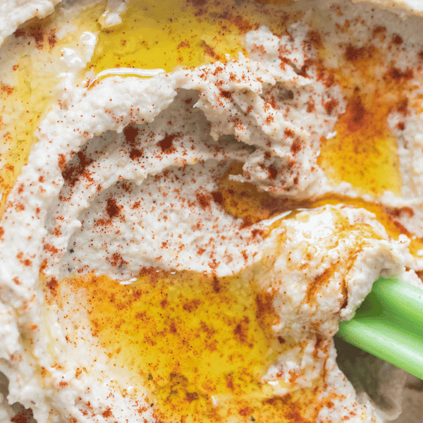Closeup of Easy Hummus Dip