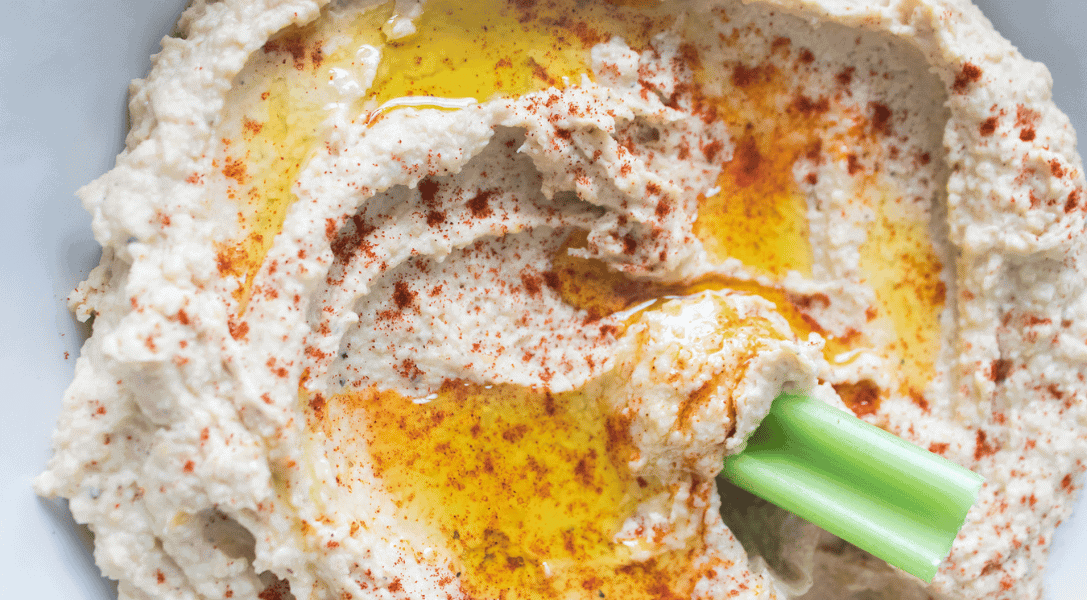 Closeup of Easy Hummus Dip