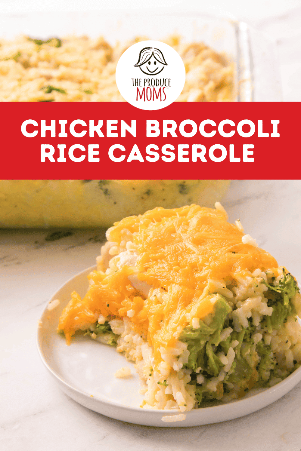 Pinterest Pin Chicken Broccoli Rice Casserole