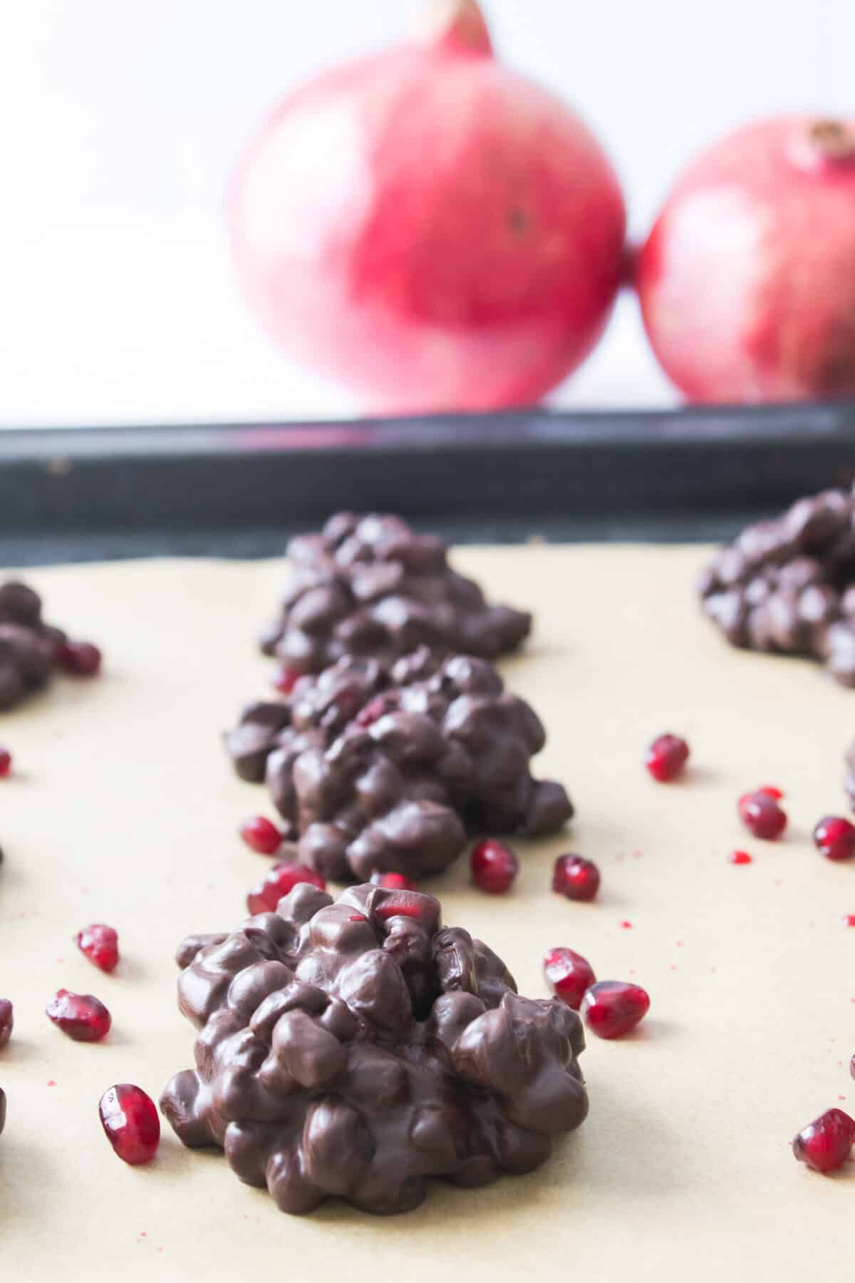 pomegranate chocolate clusters