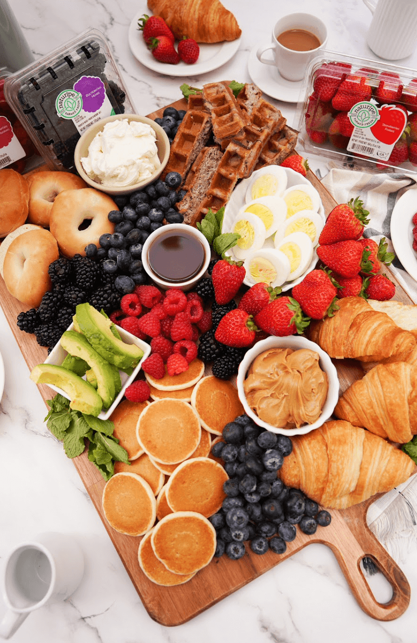 Vertical shot of the Berry Breakfast Charcuterie Board
