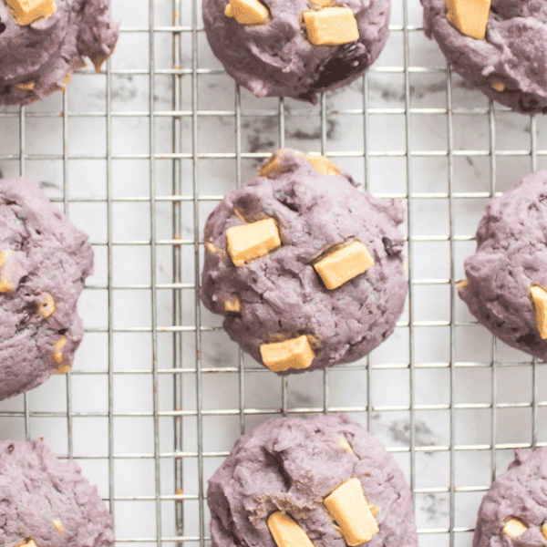Blueberry Cookies on wire rack