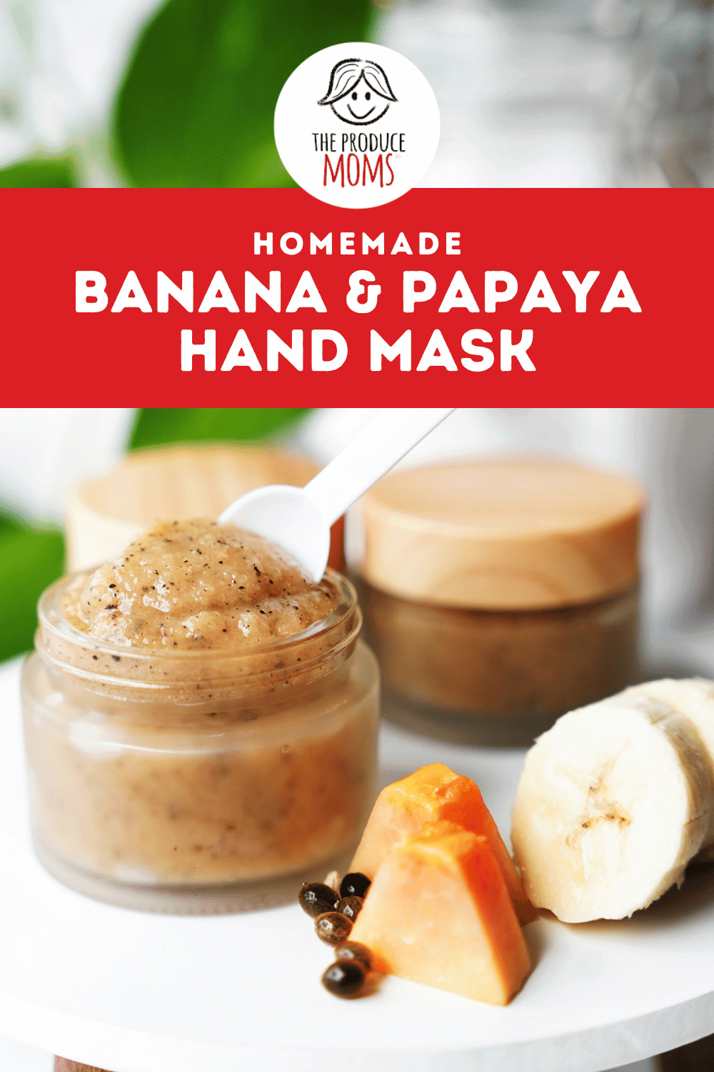 Pinterest Pin Banana and Papaya Hand Mask