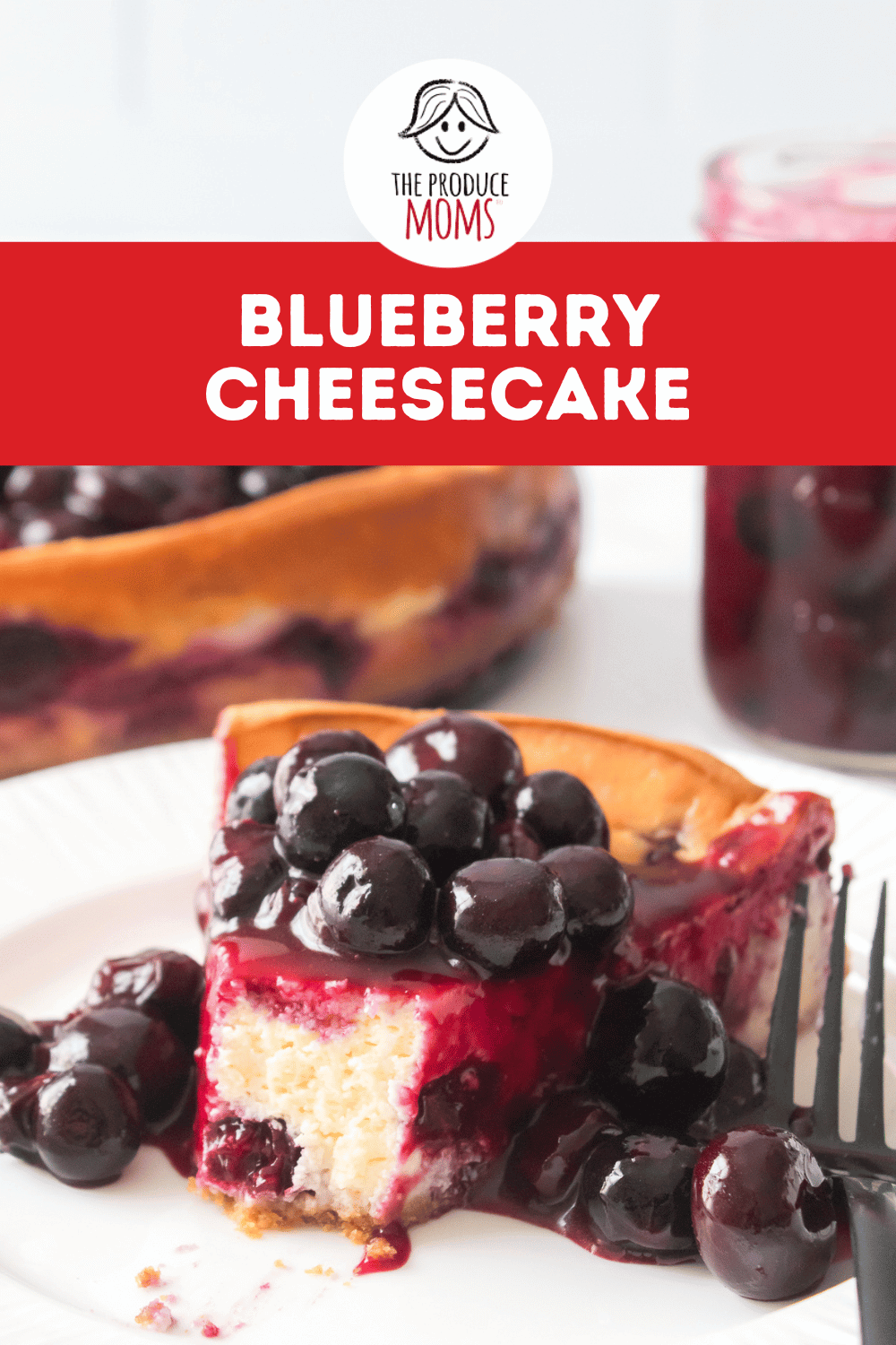 Pinterest Pin Blueberry Cheesecake