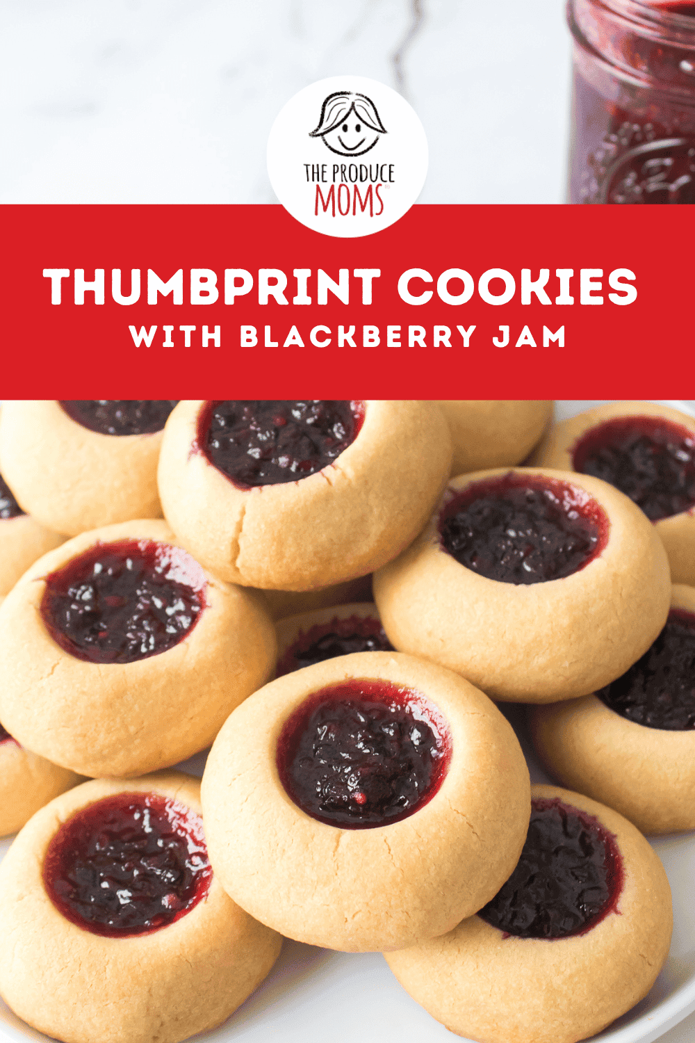 Pinterest Pin Thumbprint Cookies with Blackberry jam