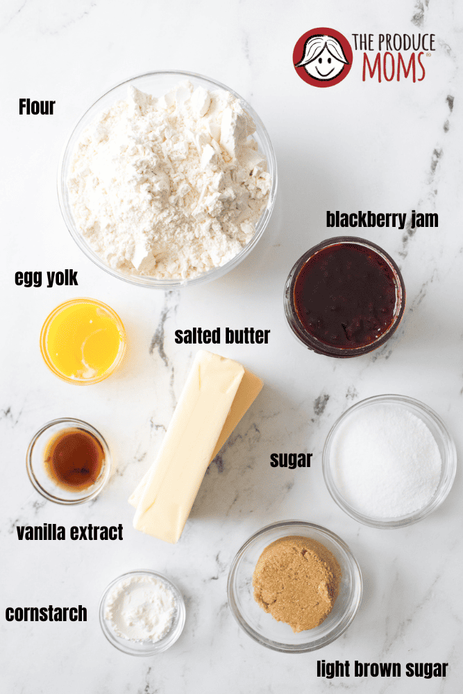 ingredients for thumbprint cookies