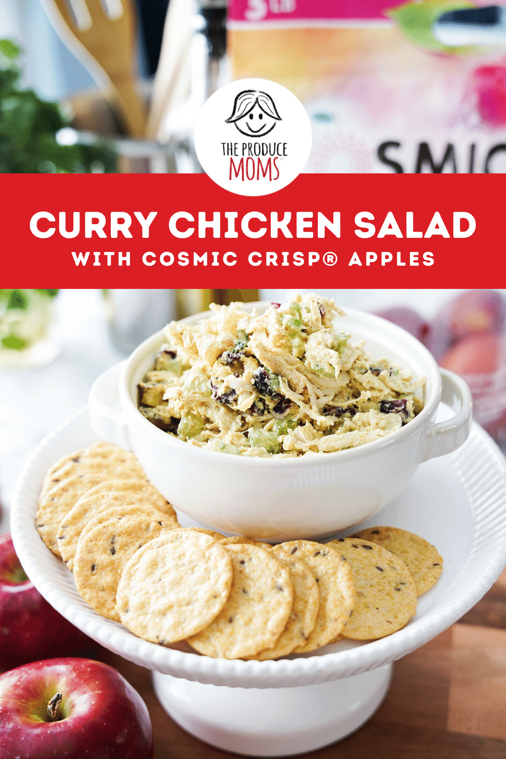 Pinterest Pin Curry Chicken Salad with Apples