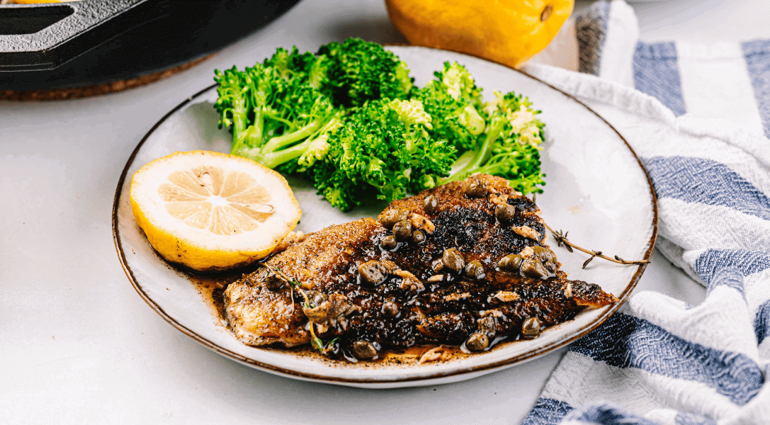 Vegetarian Recipe: Fish Piccata with Lemon Caper Sauce