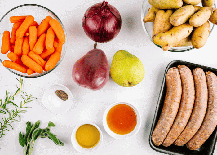 Ingredients Pear & Sausage Sheet Pan