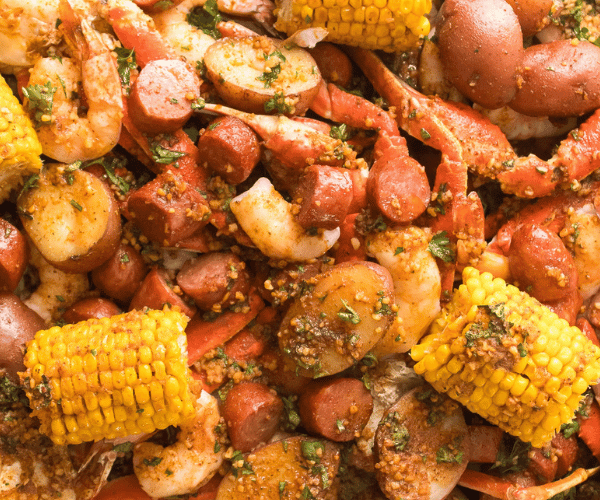 Close up of Seafood Boil