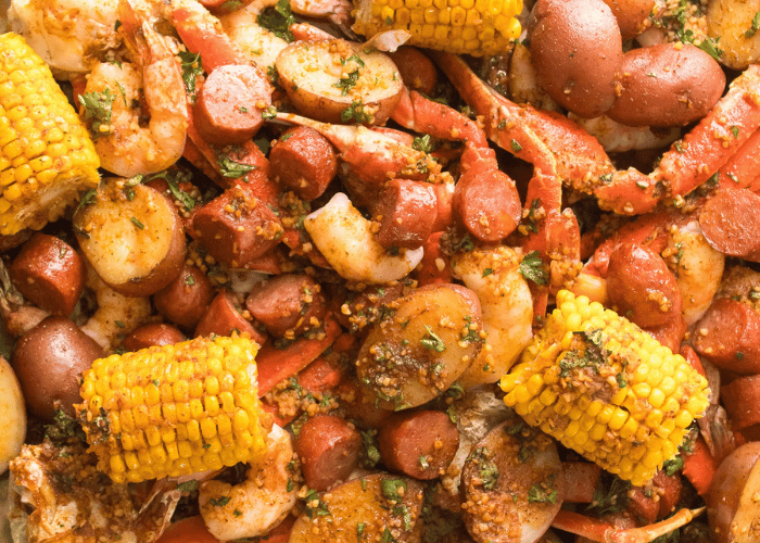 Close up of Seafood Boil