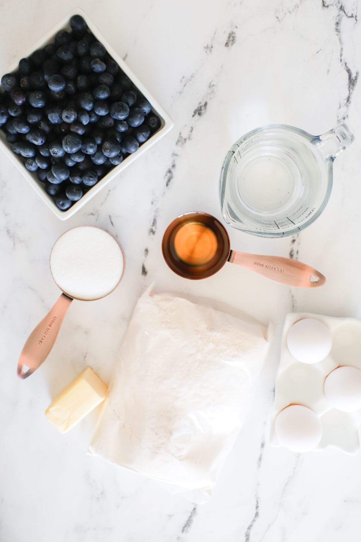 ingredients for blueberry lemon cake