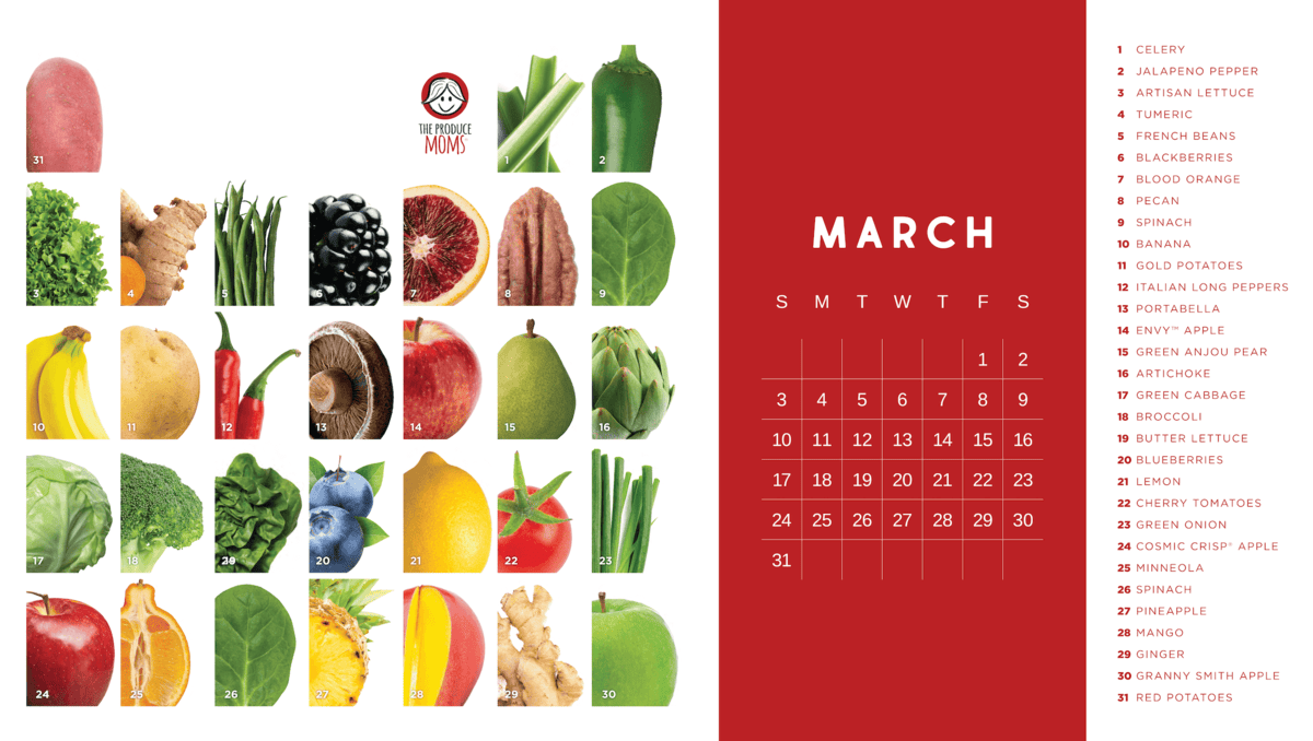 The Produce Challenge Calendar March 2024