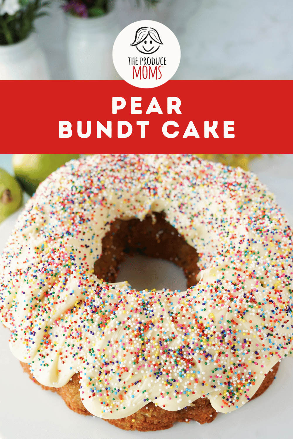 Pinterest Pin Pear Bundt Cake