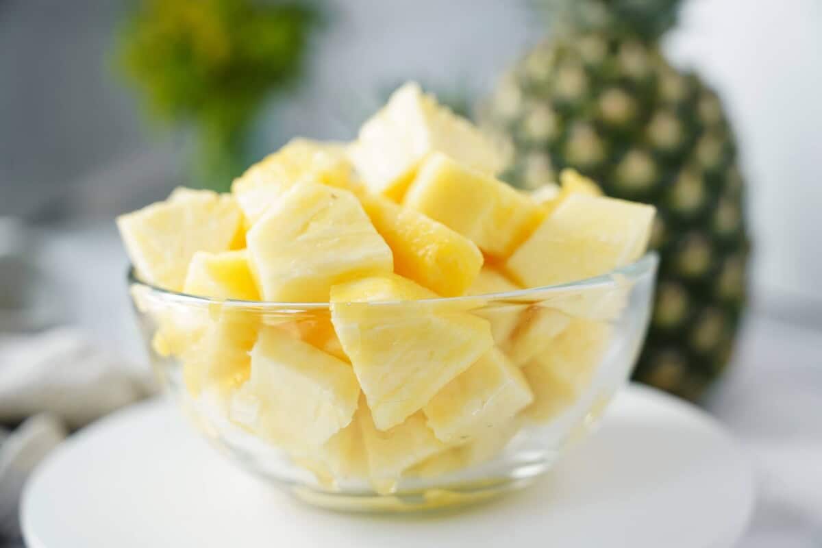 Pineapple Chunks in a bowl
