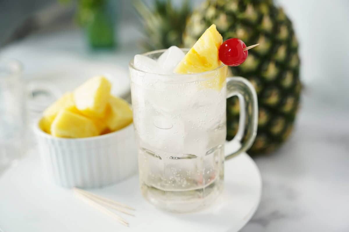 Pineapple Cubes and Drink