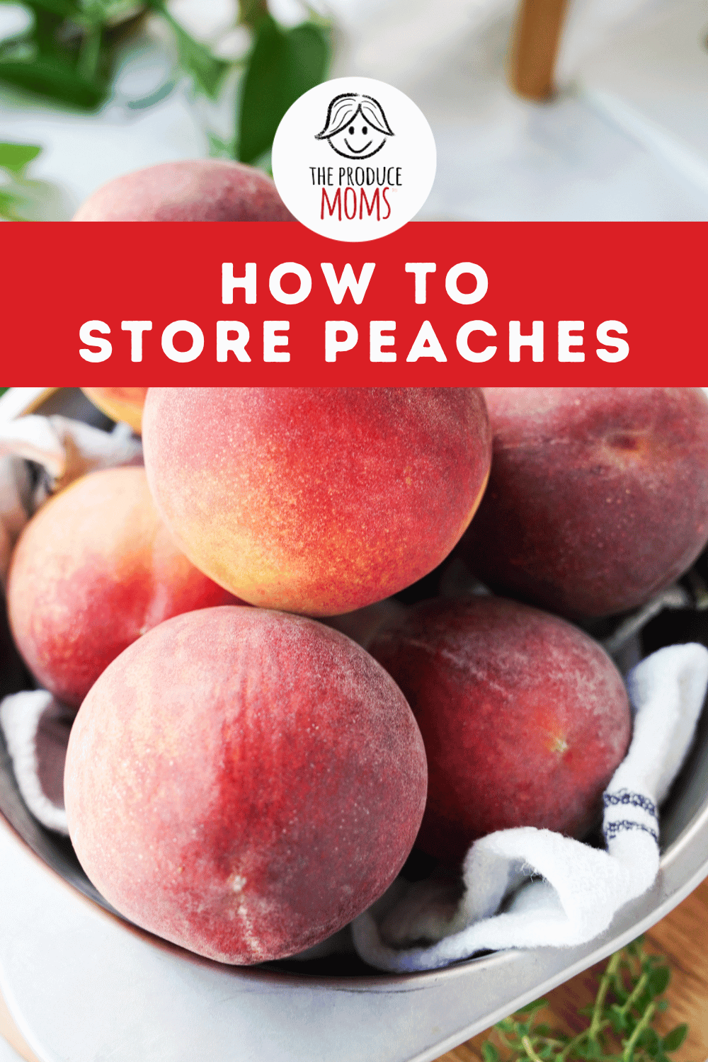 Pinterest Pin How to Store Peaches