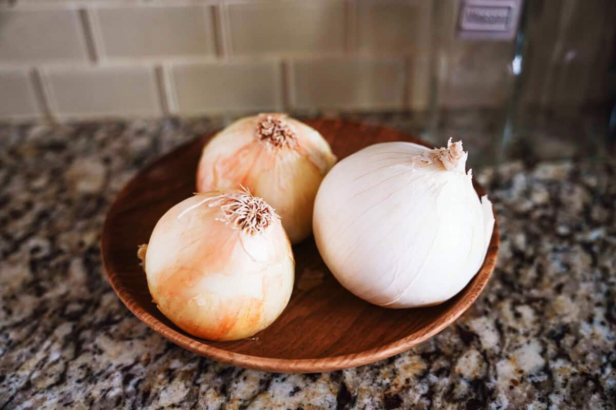 Whole Onions On Counter