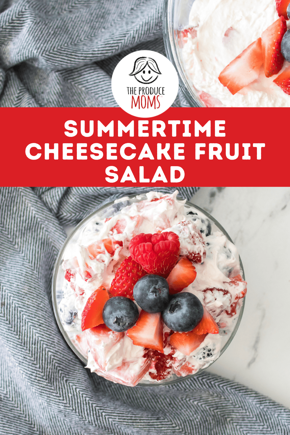 summertime cheesecake fruit salad pinterest image
