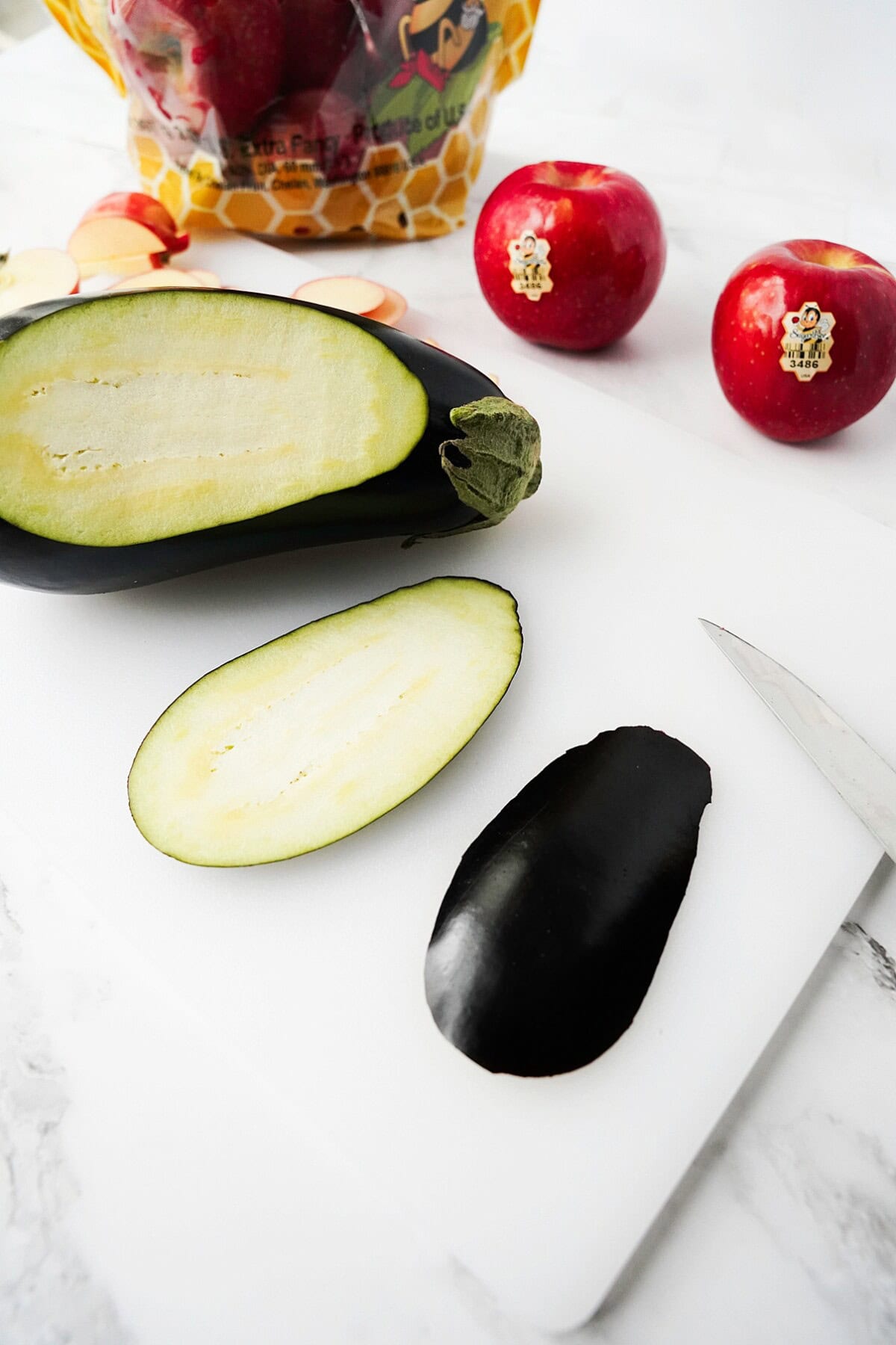 Two slices of eggplant