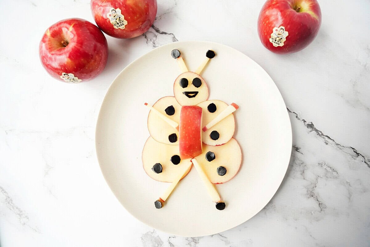 honey bee snack idea on a plate
