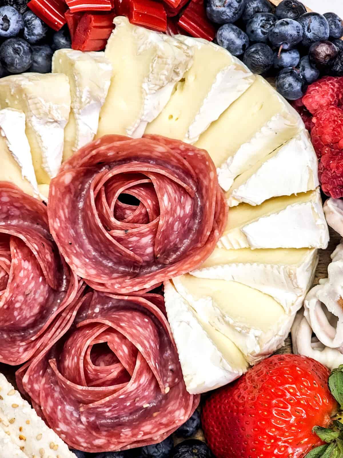 close up shot of salami rosettes 