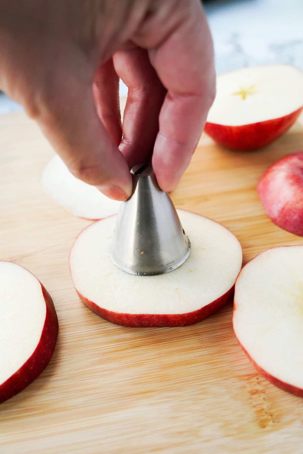 Slice and core apples.