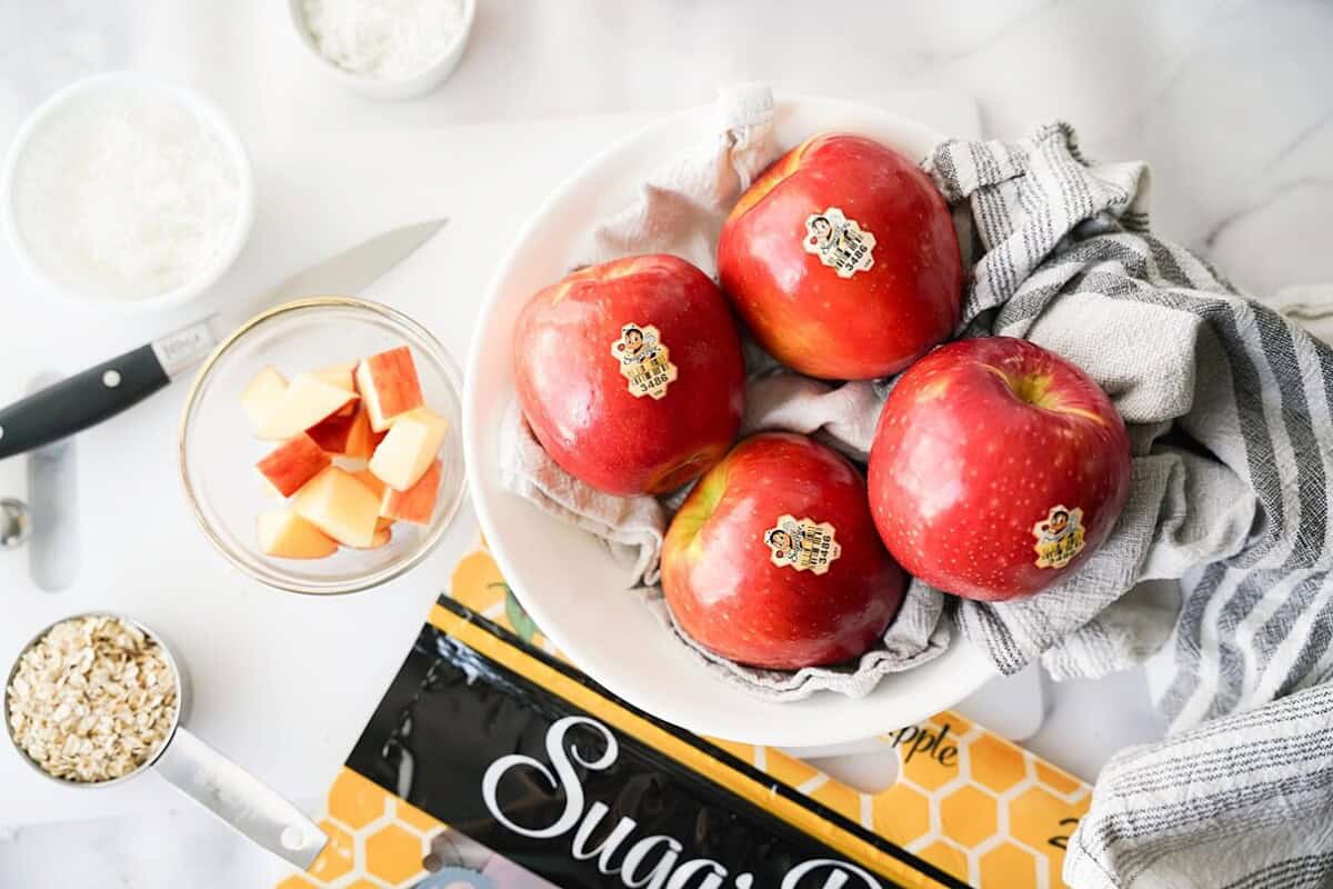 Overhead view of SugarBee Apples