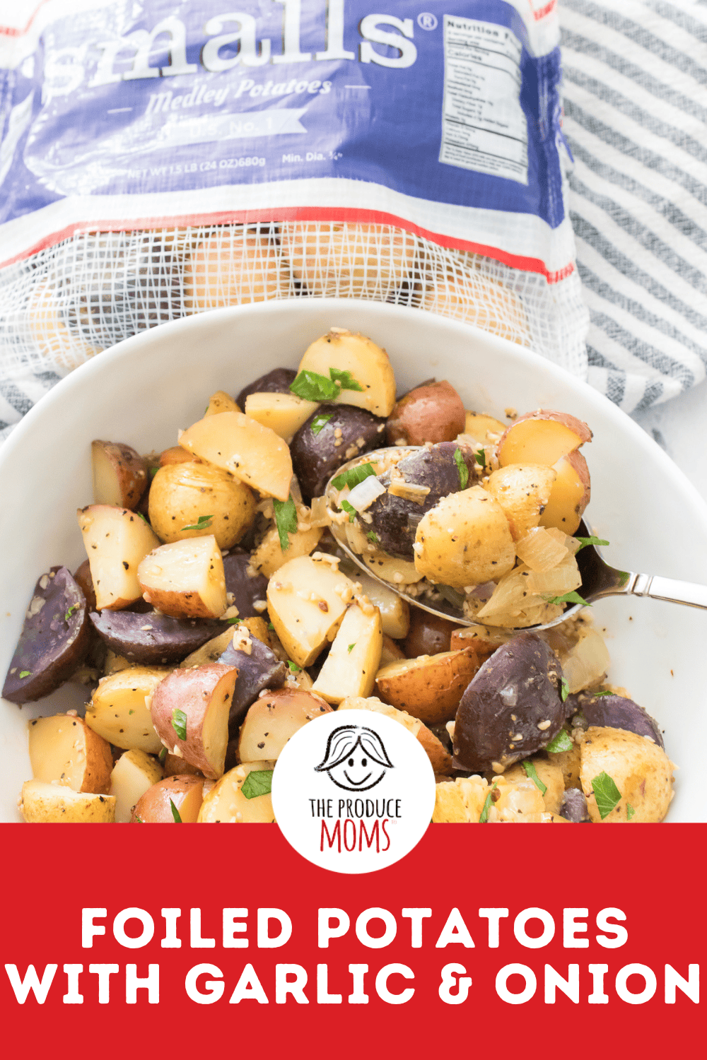 pinterest foiled potatoes with garlic and onion - theproducemoms.com