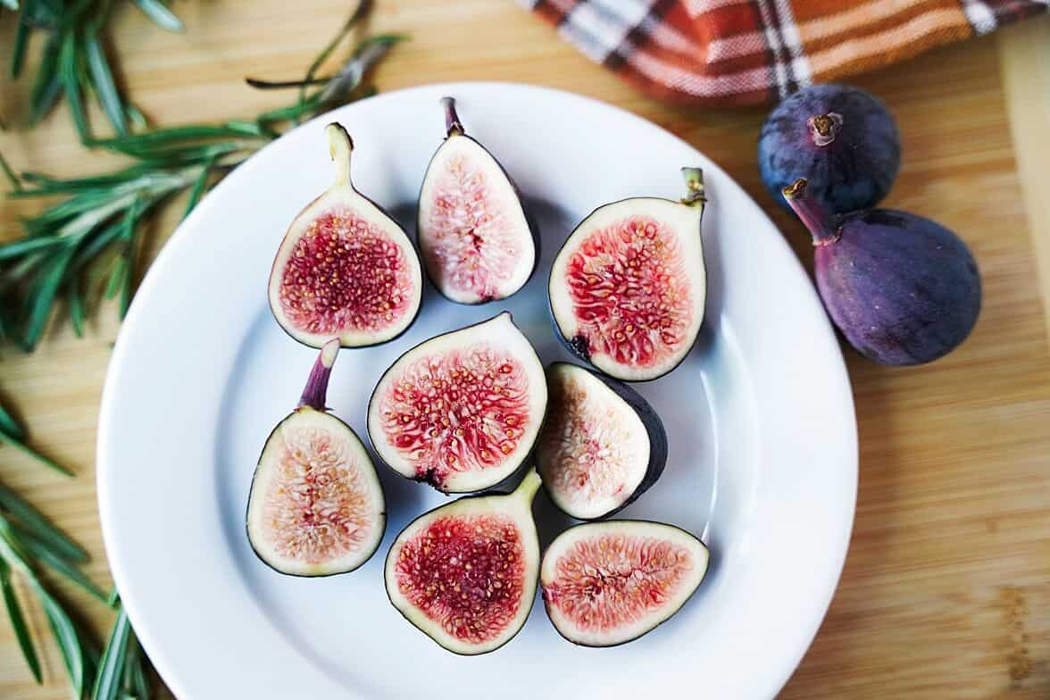 Plate of cut figs