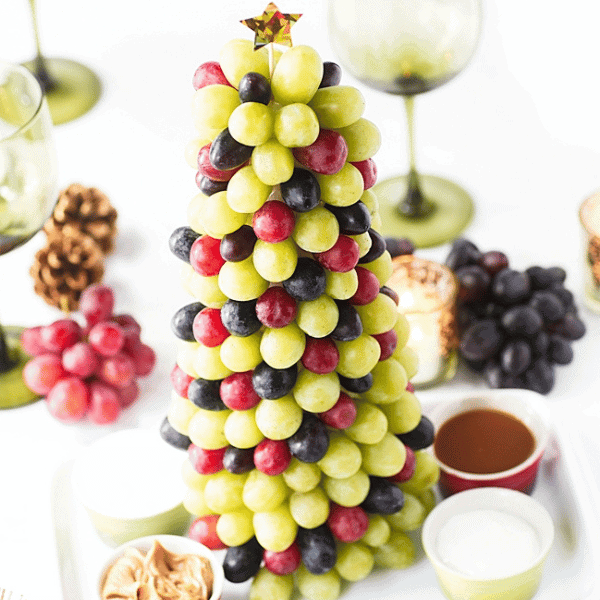 Grape Christmas tree as centerpiece on a table