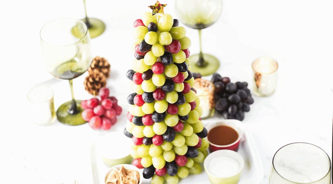 Grape Christmas tree as centerpiece on a table