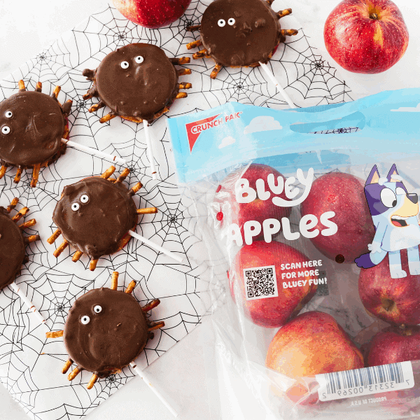Spider Apple Slices with Crunch Pak Bluey Bag