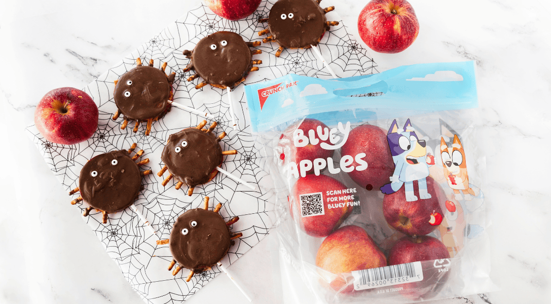 Spider Apple Slices with Crunch Pak Bluey Bag