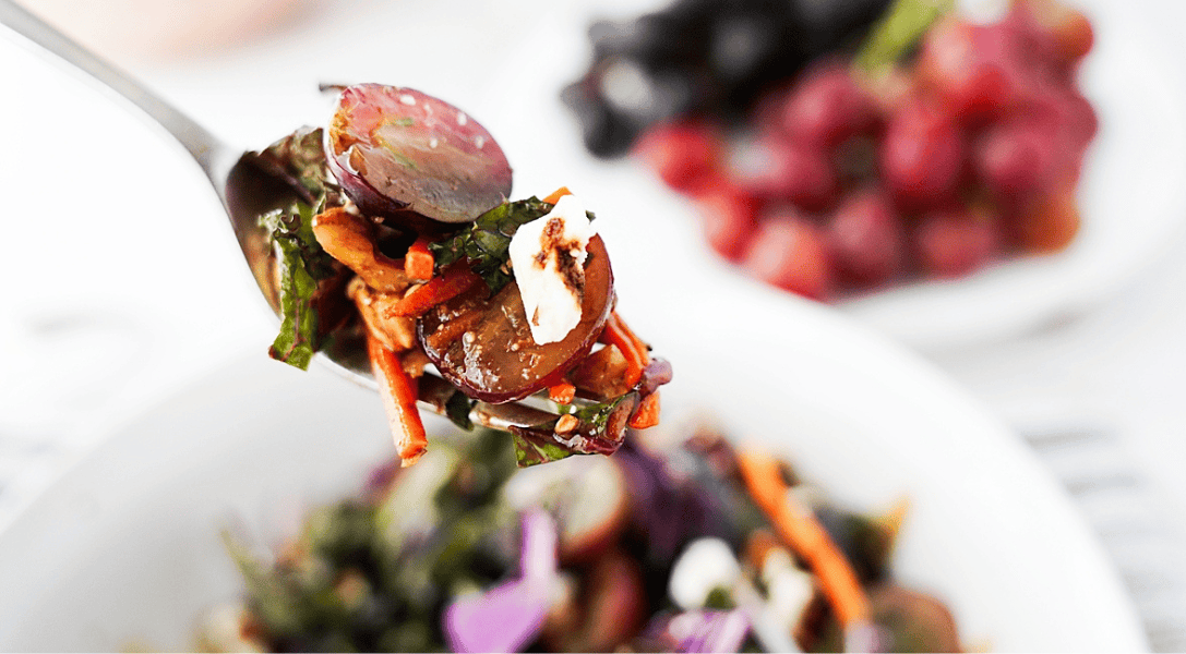 Close up for Twilight Salad on a fork
