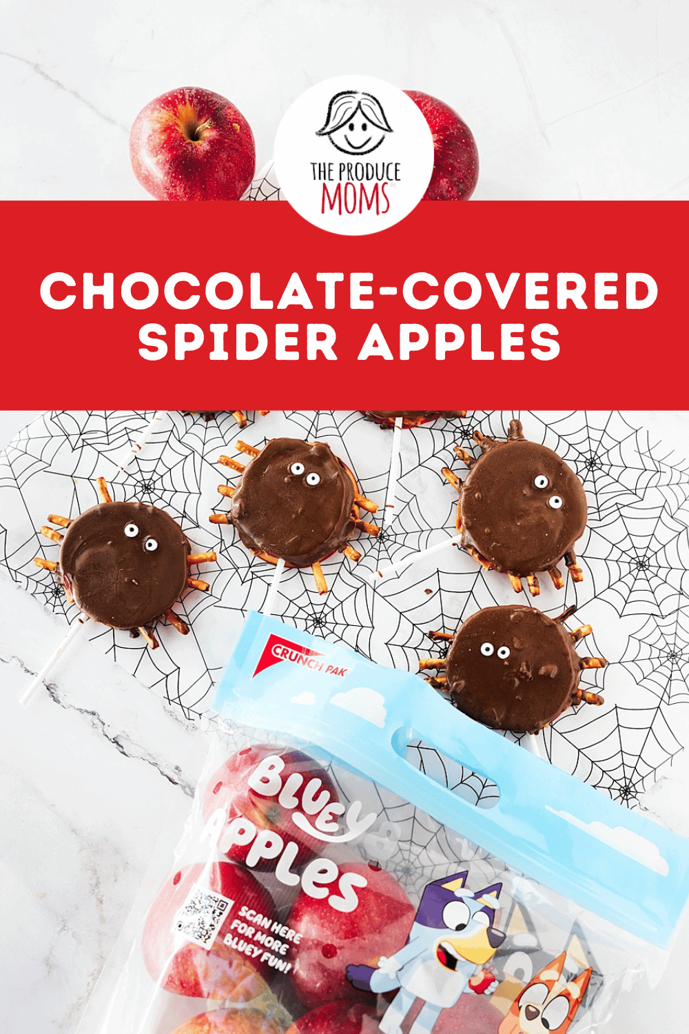 Pinterest Pin Chocolate Covered Spider Apples