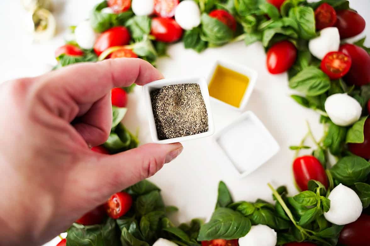 Sprinkle with salt and pepper and drizzle with olive oil.