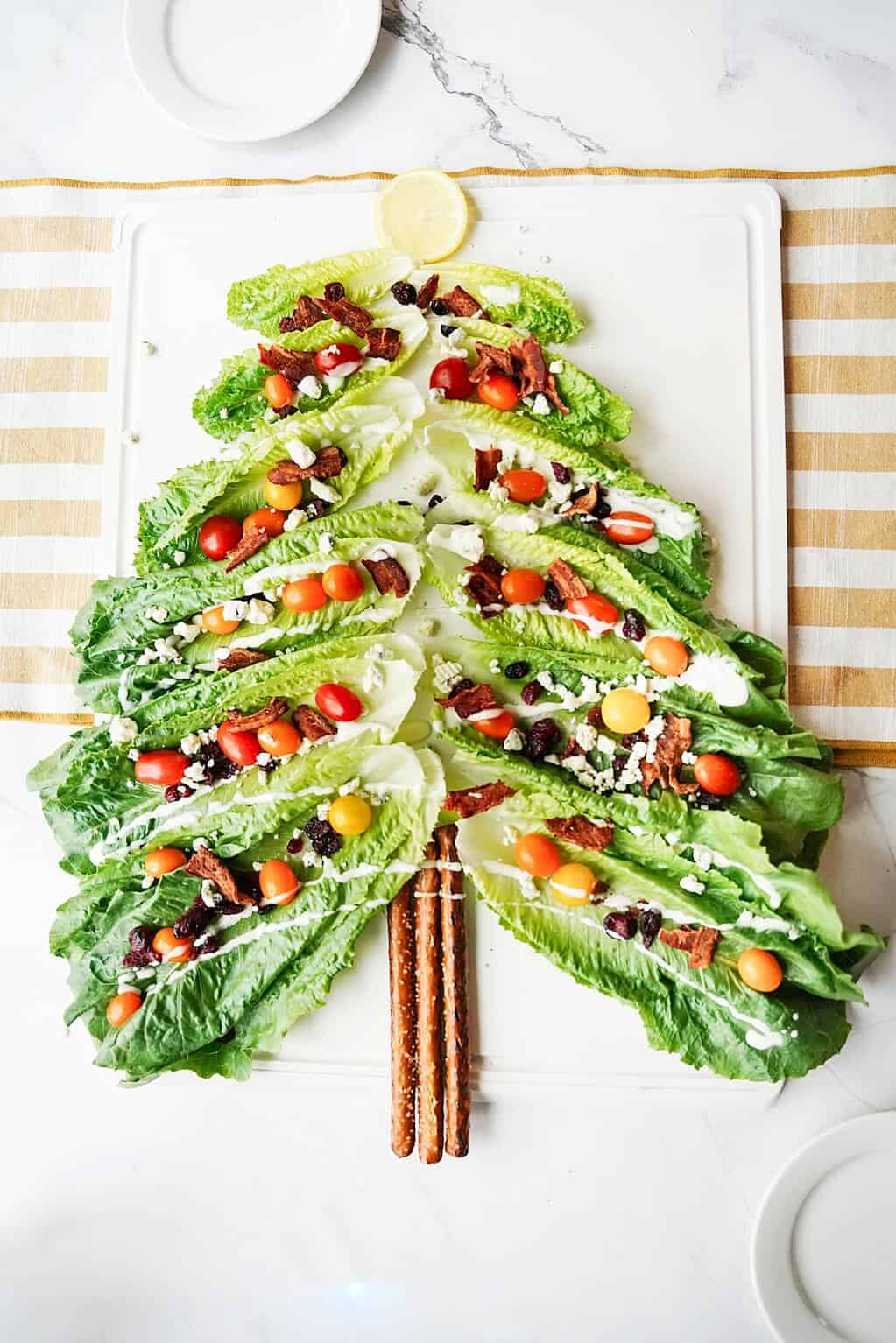 Vertical image of Christmas Tree Salad Board