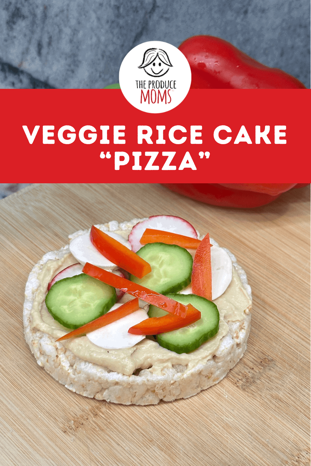 Pinterest Pin Veggie Rice Cake Pizza