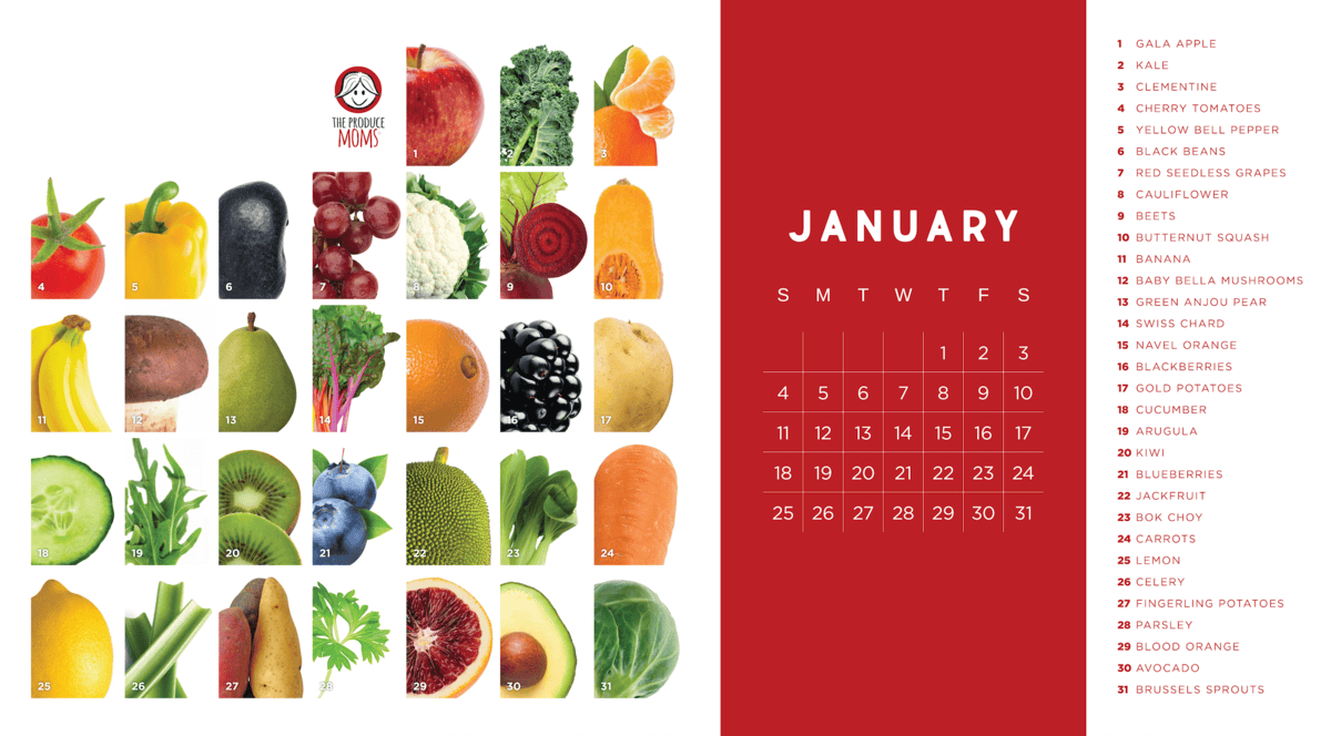 The Produce Challenge Calendar Jan 2026