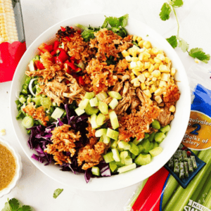 Crispy Rice Salad with Dandy® corn + celery on the side