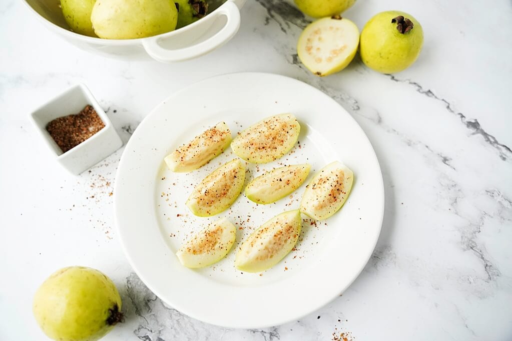 Plate of guava slices