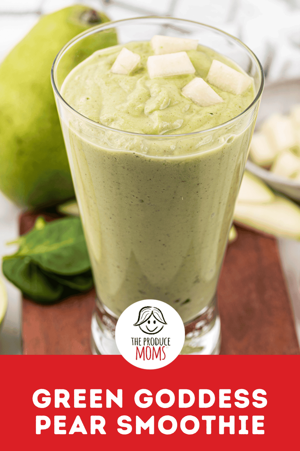 Pinterest Pin Green Goddess Pear Smoothie
