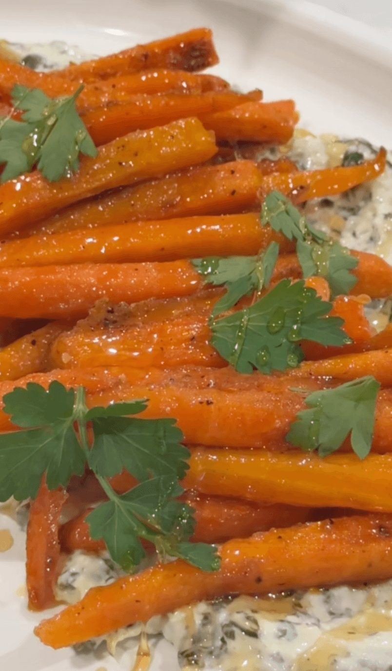 close up of finished crispy carrot fries
