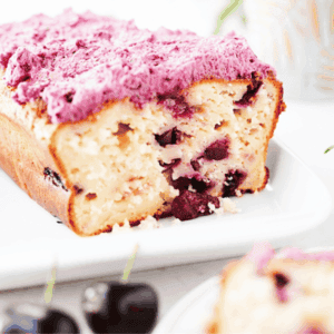 Fresh Cherry loaf of bred on white plate
